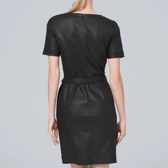NWOT White House Black Market Faux Leather Dress with pockets (size 4) - Picture 2 of 9